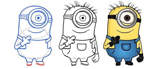 Рисунки для срисовки Миньоны