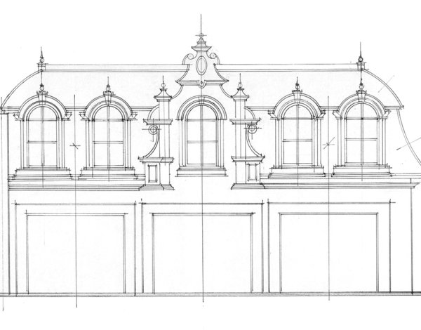 Чертеж здания в стиле Барокко