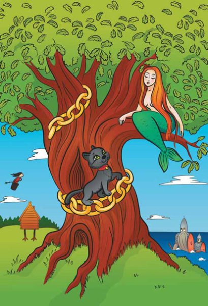 Русалка на ветвях сидит раскраска