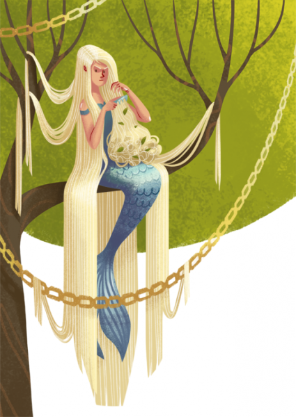 Русалка на ветвях сидит