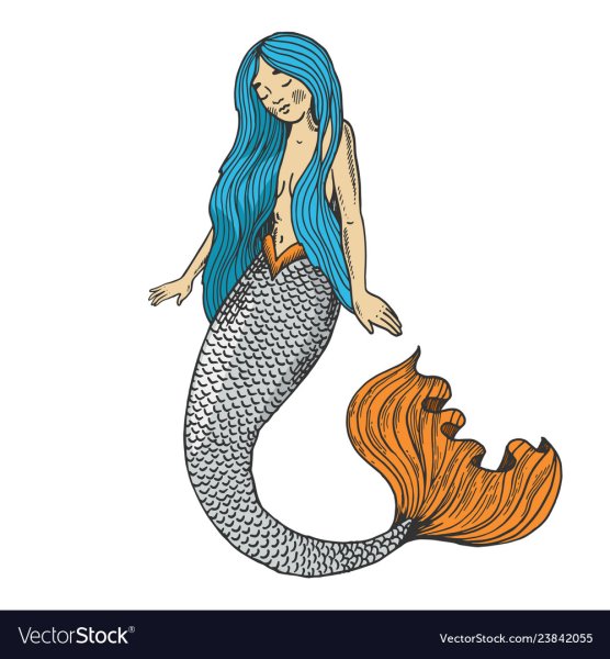 Русалка на ветвях на прозрачном фоне