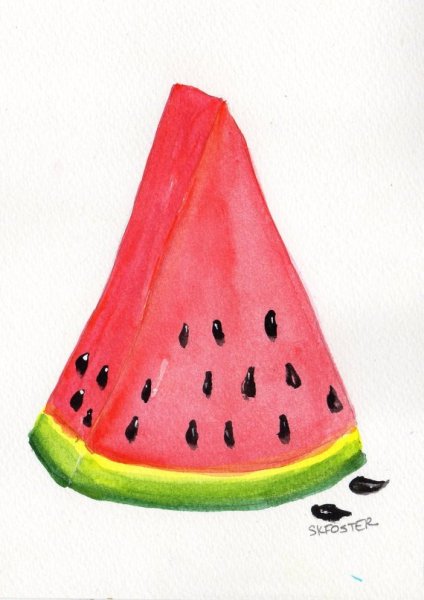 Рисование долька арбуза