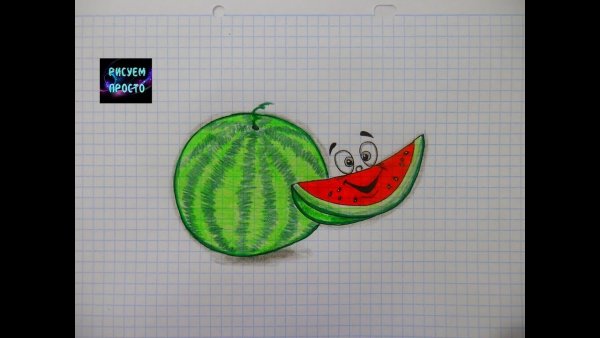 Рисунок арбуза для срисовки