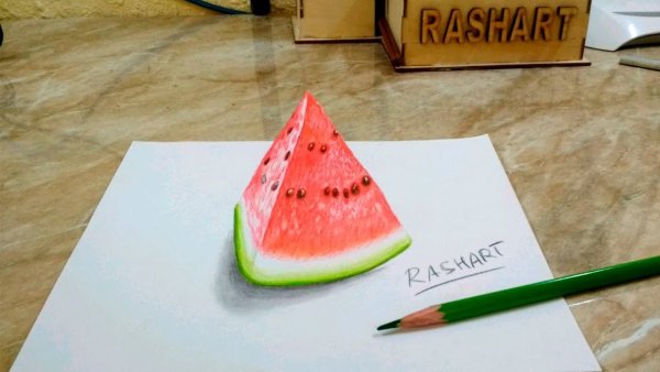 Арбуз рисунок для детей 5 лет