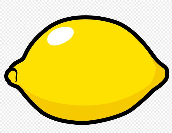 Лимон для детей на прозрачном фоне мультяшные