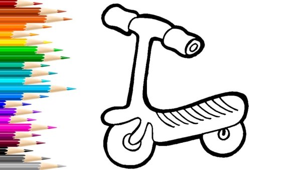 Раскраска самокат