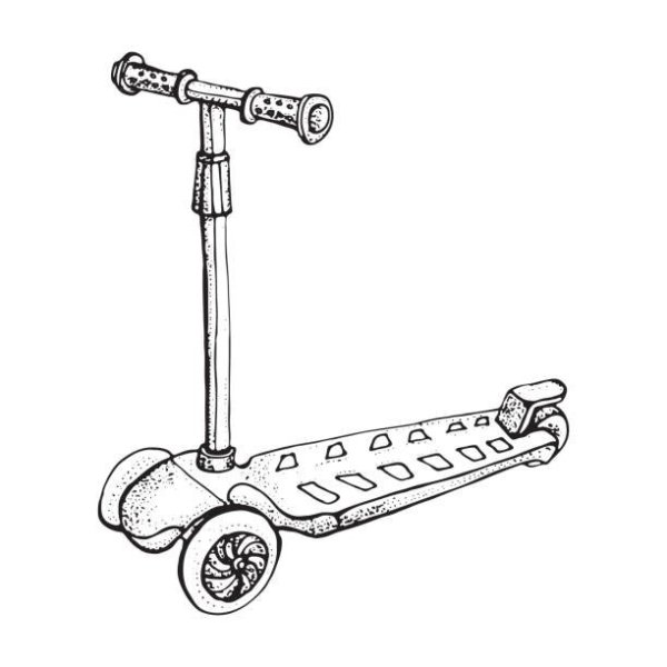 Раскраска самокат