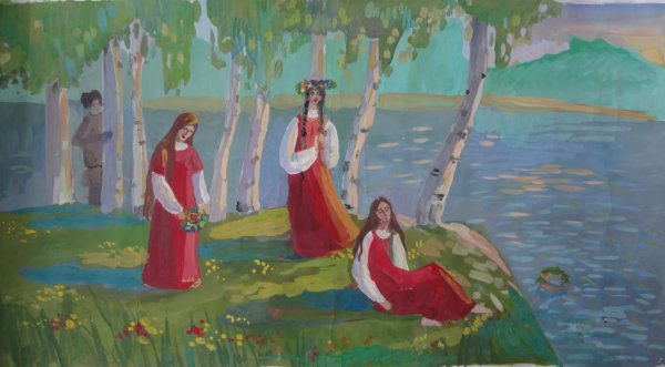 Рисунок на тему Ивана Купала легко