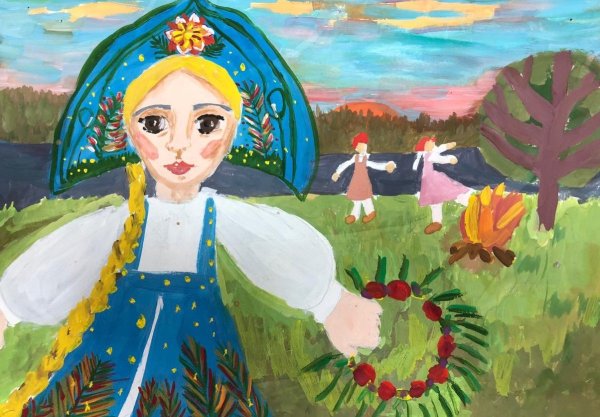 Иван Купала рисунок карандашом