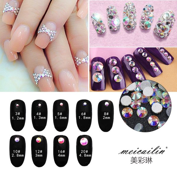 Выкладка страз маникюр