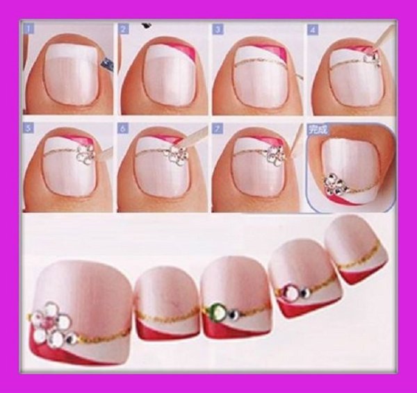Педикюр рисунки пошагово