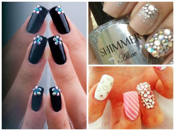 Маникюр для новичков со стразами