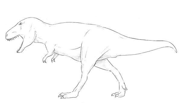 Лёгкий рисунок тиранозавра