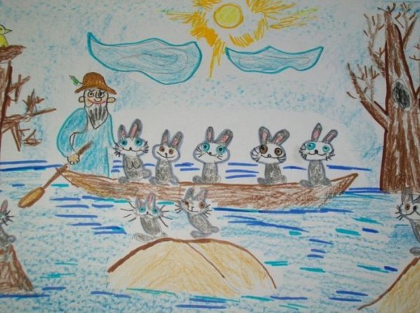 Дед Мазай и зайцы иллюстрации