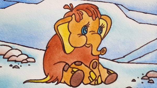 Мамонт рисунок карандашом легко