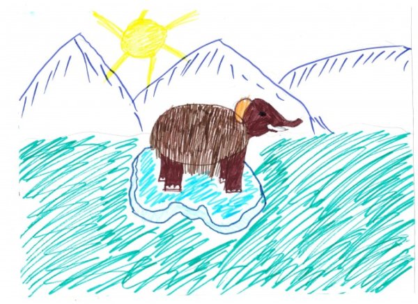 Мама для мамонтенка. Раскраска