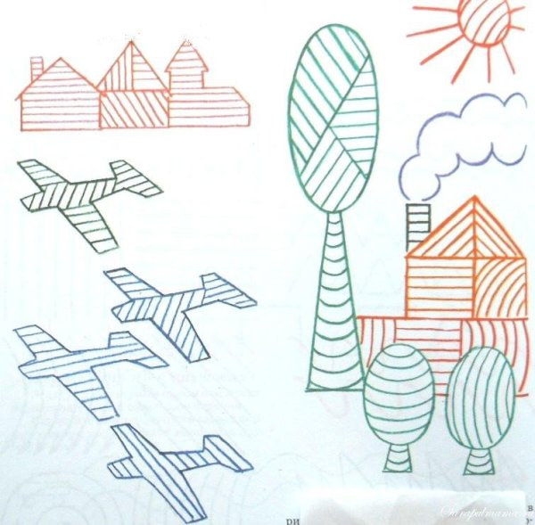 Рисование штриховкой для детей