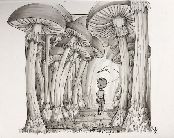 Фантастические грибы рисунок