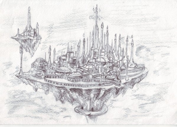 Город будущего карандашом