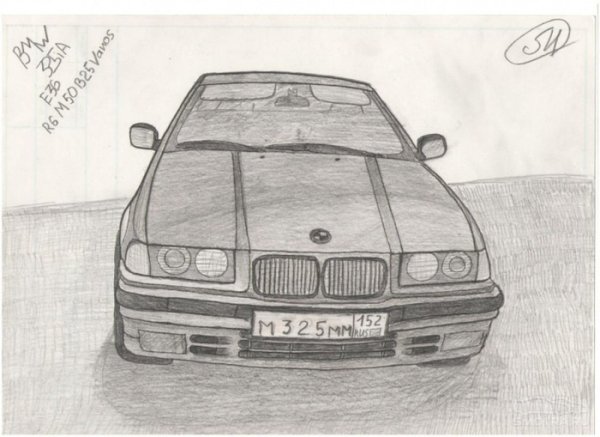 Рисунок БМВ легкий для детей