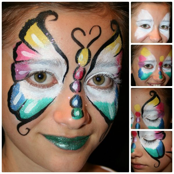 Шаблоны детских лиц для рисования аквагрима