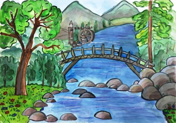 Рисунок на тему природа горы