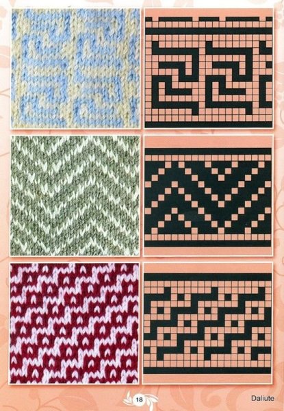 Двухцветный узор резинка спицами