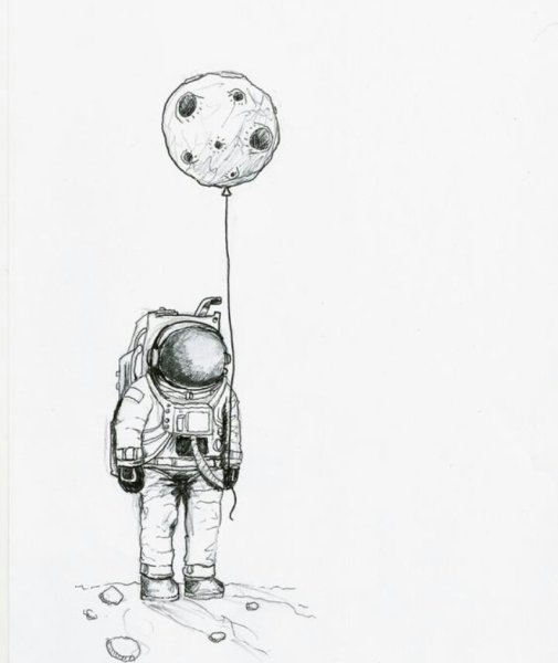 Космонавт для рисования легкие