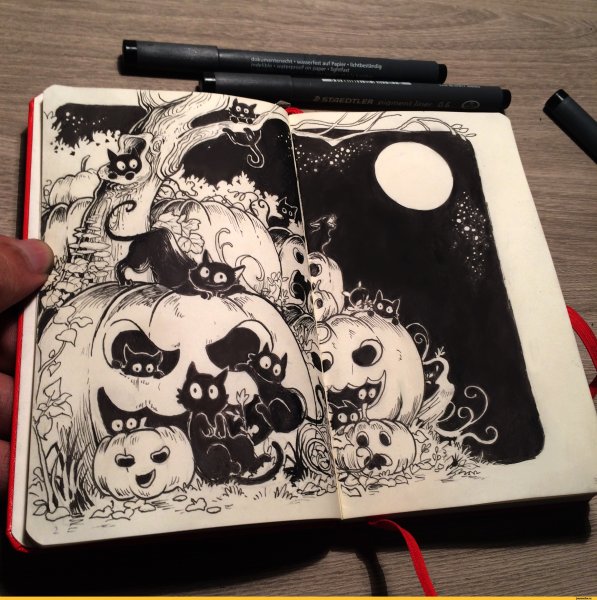Хэллоуин для скетчбука