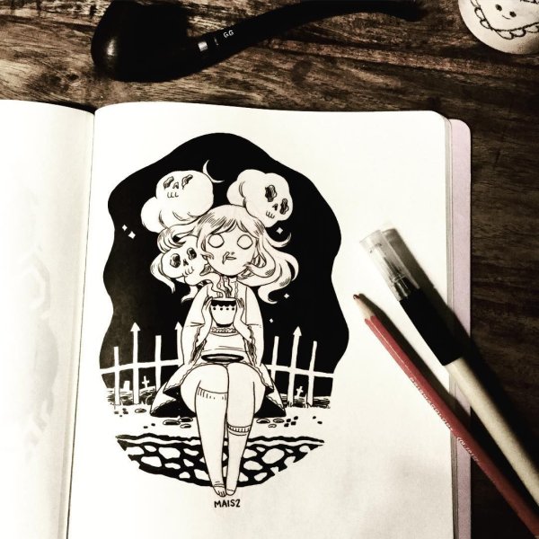 Скетчбук в готическом стиле