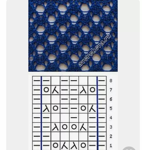 Дырчатый узор спицами