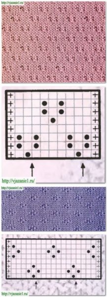 Узор дырочки спицами
