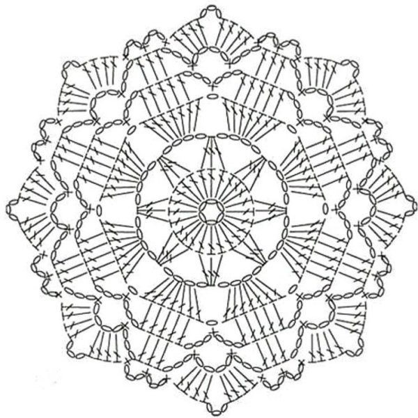 Шестиугольные мотивы крючком со схемами