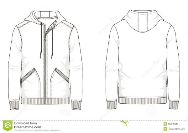 Эскиз толстовка на молнии