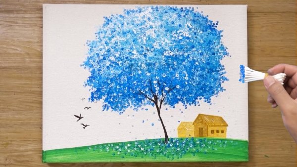 Рисование с помощью ватных палочек