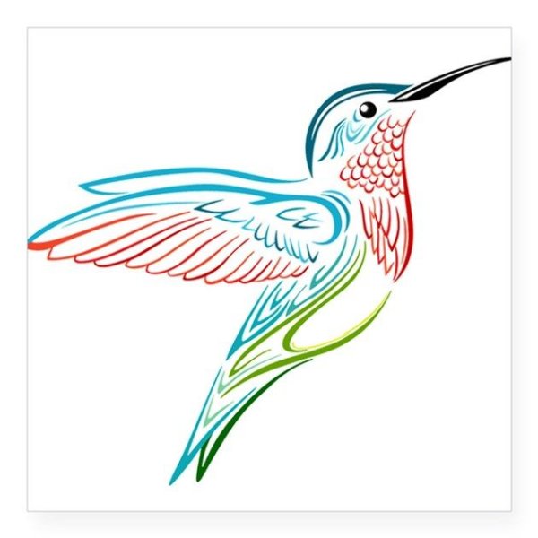 Цветной трафарет Колибри
