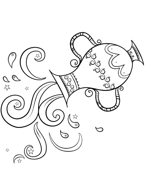 Раскраска Водолей знак зодиака