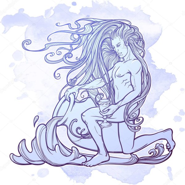 Водолей рисунок карандашом