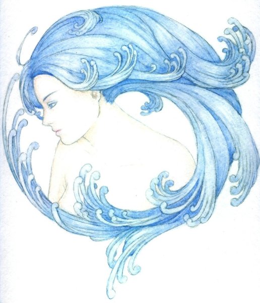 Тату трайбл Зодиак Водолей