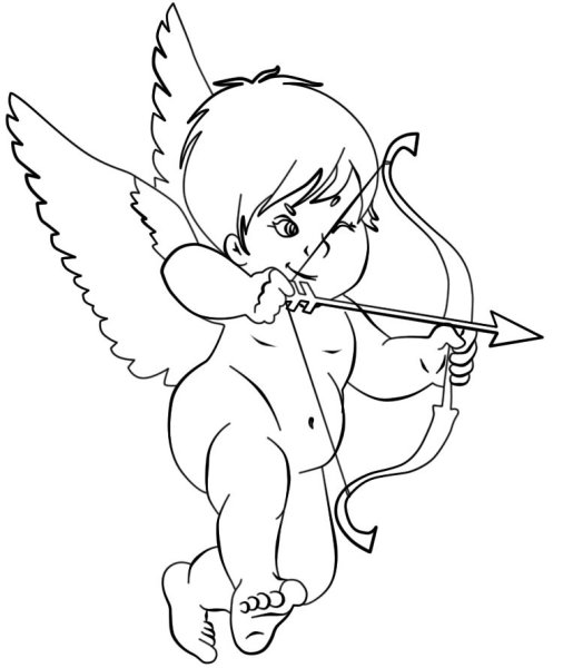 Купидон раскраска