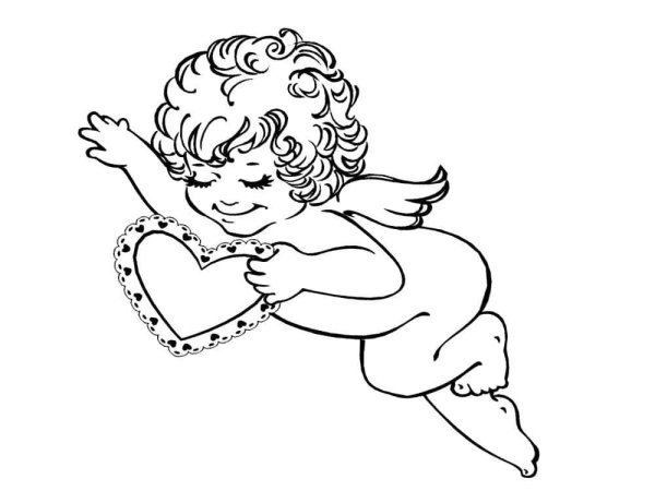 Купидон раскраска для детей