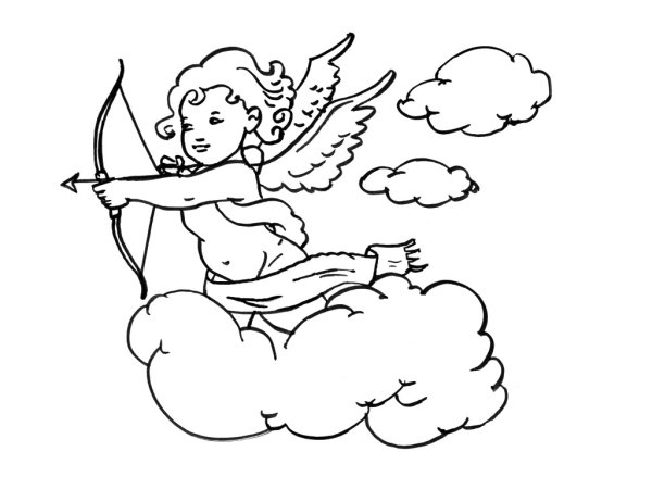 Купидон рисунок простой