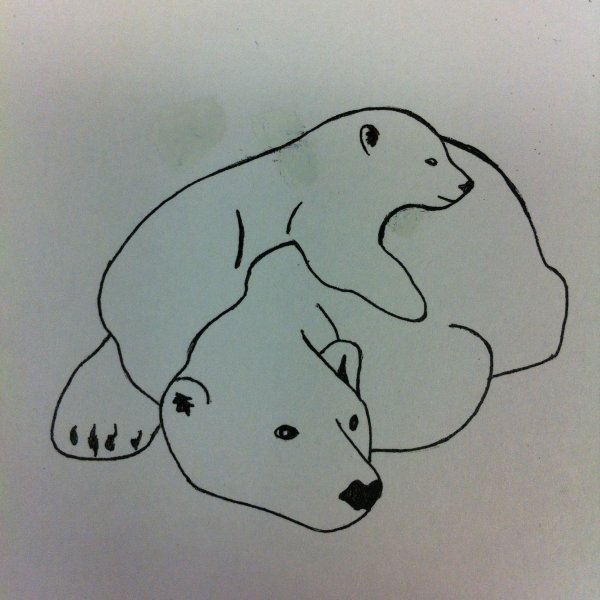 Медведица с медвежатами эскиз