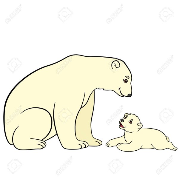 Трафареты белого медвежонка для детей