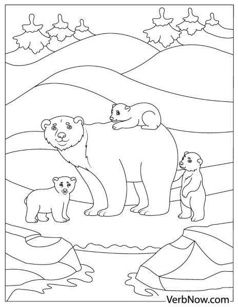 Медведь на льдине раскраска