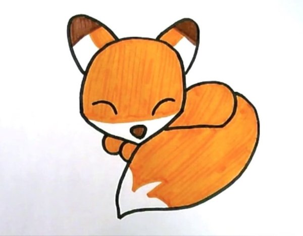 Лисичка срисовка для детей