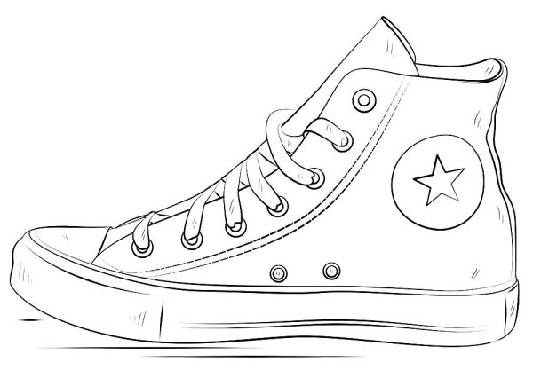 Кеды рисунок для срисовки