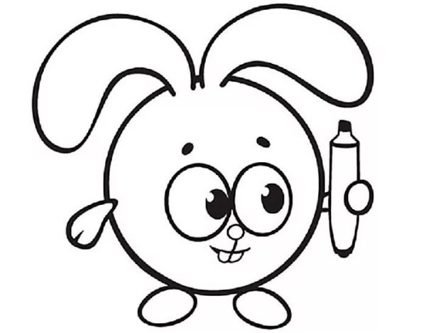 Раскраска Крошик Смешарики