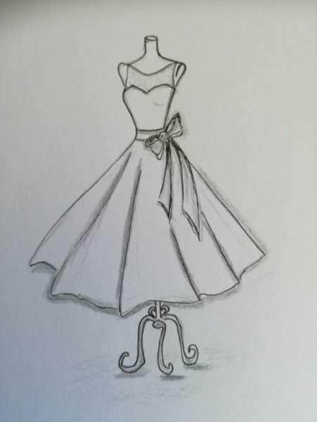 Рисунки карандашом платья для начинающих