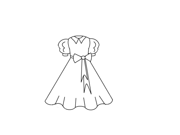 Поэтапное рисование платья